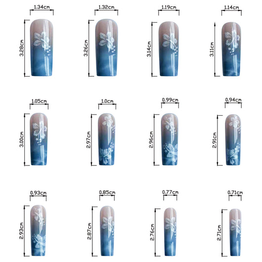 Stickers de Uñas Degradado Azul Marino Rectangular - Image 12