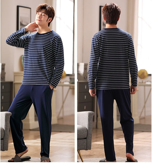 Pijama Casual Talla Grande Hombre Primavera Verano Tela Ligera - Image 19