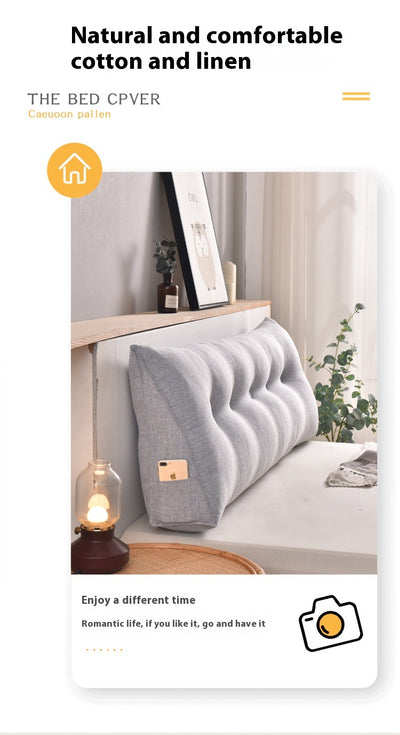 Cojín Triangular de Algodón y Lino Desmontable para Cabecera de Cama - Image 23