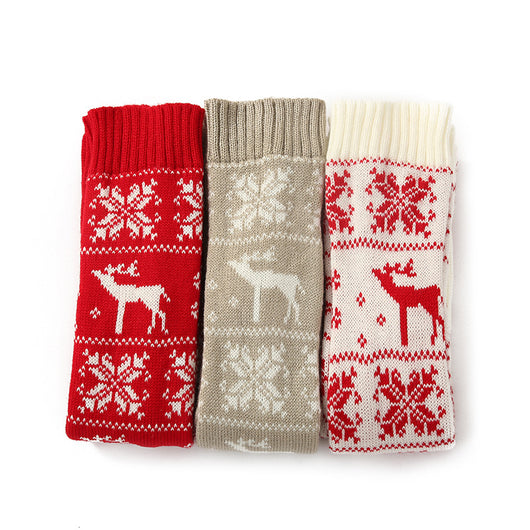 Calcetines Navideños Largos para Mujer - Tejido de Algodón y Lana con Diseño de Venado - Image 7