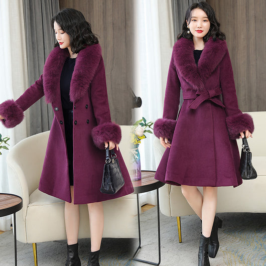 Abrigo de Lana Reversible Estilo Coreano para Mujer