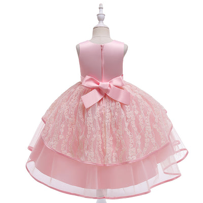 Vestido Princesa Niña con Encaje y Malla Bordada - Image 12