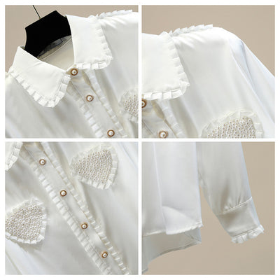 Blusa de Satén con Cuello Muñeca y Largo Irregular - Image 12