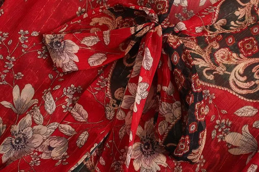 Blusa de Gasa con Hilo Dorado e Insertaciones de Cinta - Image 15