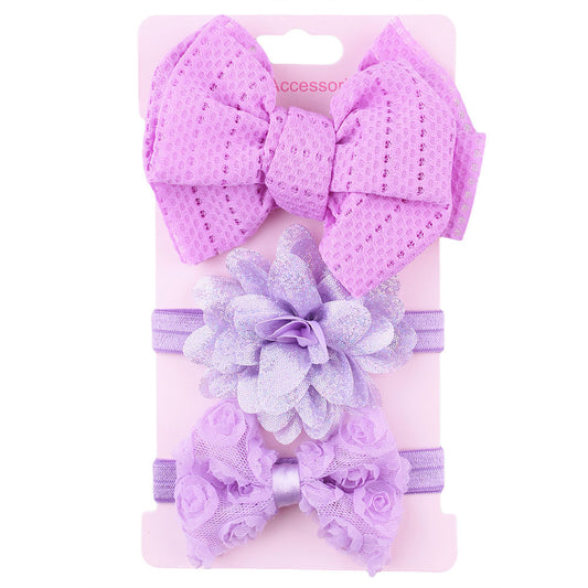 Diadema Floral para Bebé con Moño Decorativo