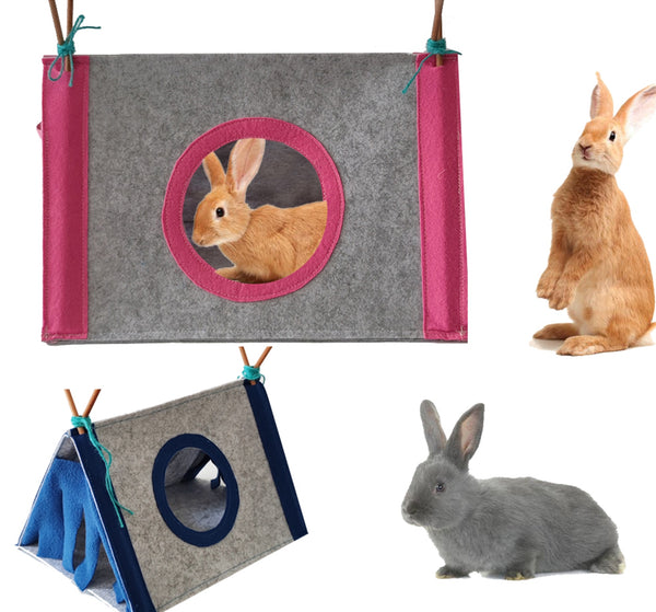 Casa Refugio para Mascotas Pequeñas - Nido Acogedor para Conejos y Hámsteres