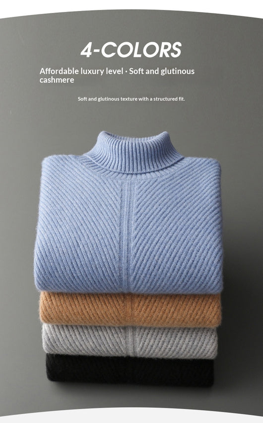 Suéter Térmico de Cachemira Talla Grande con Cuello Vuelto Reforzado - Image 22