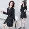 Vestido Ejecutivo Liso Entallado Largo Medio para Mujer