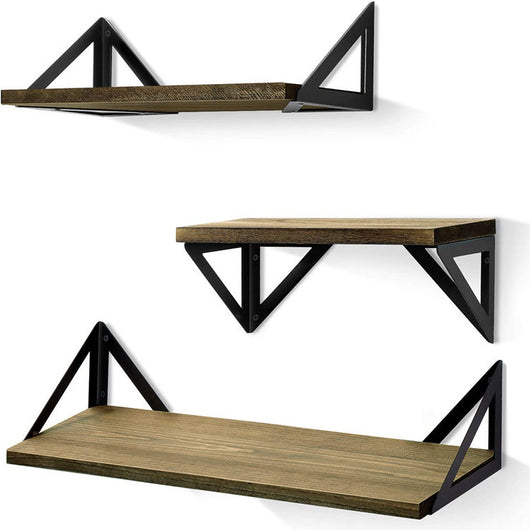 Repisa Flotante de Madera Antigua con Soporte de Pared - Image 13