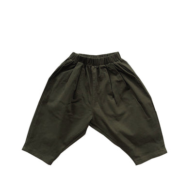 Pantalones Casuales Infantiles de Color Sólido con Cintura Elástica Estilo Literario - Image 7