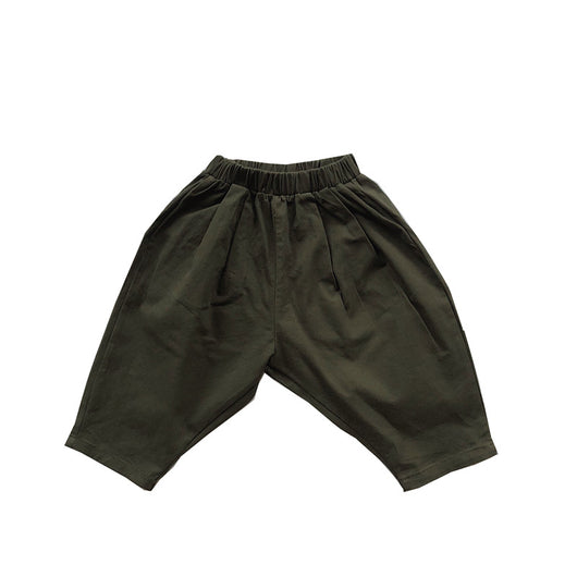 Pantalones Casuales Infantiles de Color Sólido con Cintura Elástica Estilo Literario - Image 7