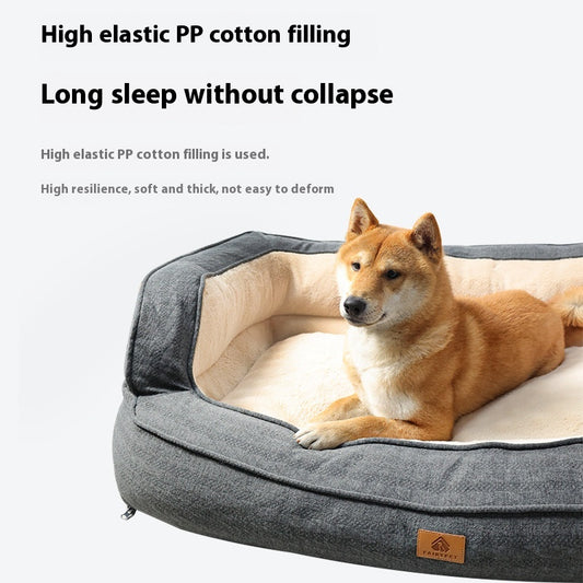 Cama Ortopédica para Perros Cuatro Estaciones con Funda Removible y Lavable