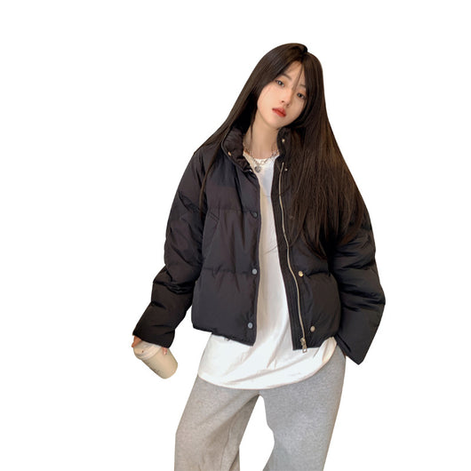 Chaqueta Acolchada Corta con Cuello Parado para Mujer - Image 8