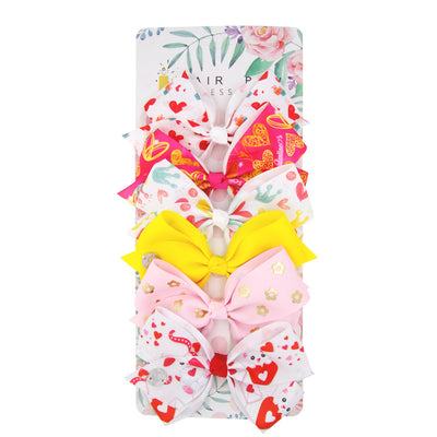 Set de Broches para Cabello con Moño de Corazón para Niñas - Image 2