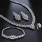 Conjunto de Aretes de Novia con Circonita y Borla Elegante