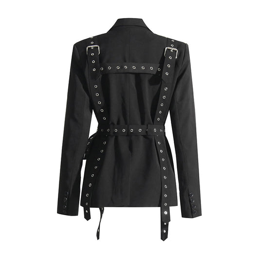 Blazer Ejecutivo con Cintura Ajustable y Detalles Remachados - Image 12
