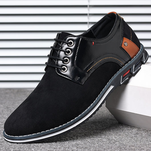 Zapatos Casuales de Cuero para Hombre con Punta Redonda y Cordones - Image 4