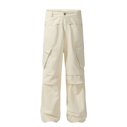 Pantalones Cargo Holgados con Pliegues en Rodillas - Estilo Fashion