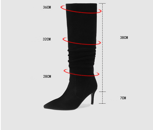 Botas Altas Plisadas con Tacón Alto - Estilo Fashion Rodilla - Image 17
