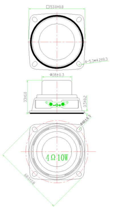 Parlante Magnético Interno 53mm 4 Ohm 10W - Sonido Bass Potente - Image 6