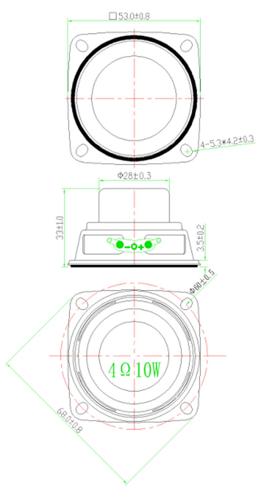 Parlante Magnético Interno 53mm 4 Ohm 10W - Sonido Bass Potente - Image 6