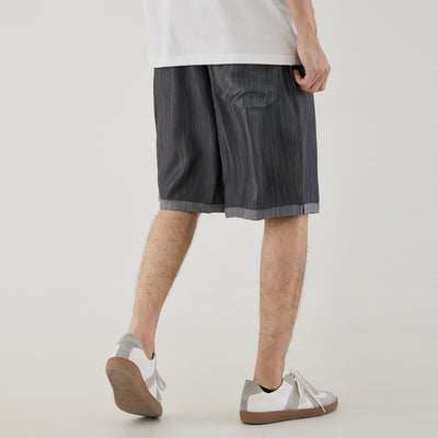 Shorts Tencel Hombre Verano - Corte Recto Suelto Estilo Casual Moderno - Image 9