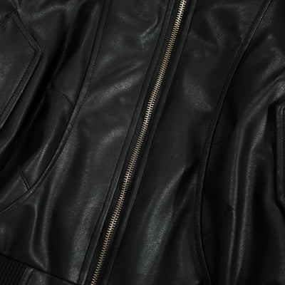 Chaqueta de Cuero PU y Algodón - Estilo Urbano Minimalista para Invierno - Image 3