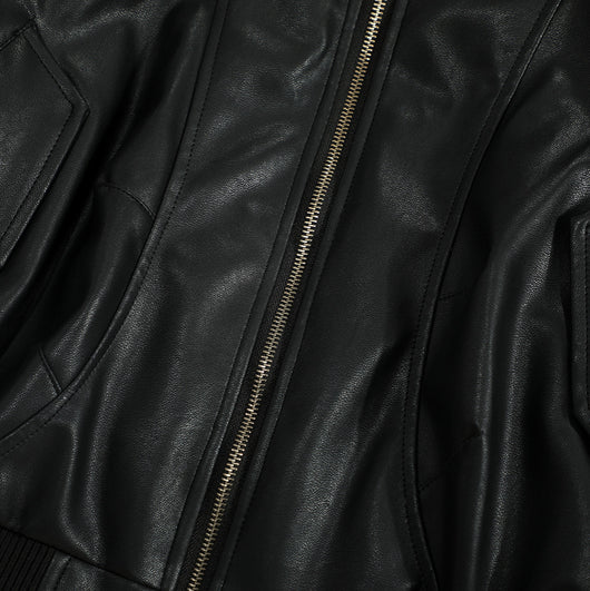 Chaqueta de Cuero PU y Algodón - Estilo Urbano Minimalista para Invierno - Image 3