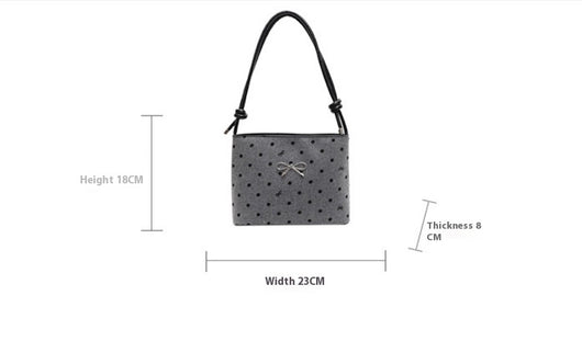 Bolsa Crossbody de Lona con Lunares y Moño Fashion - Image 10