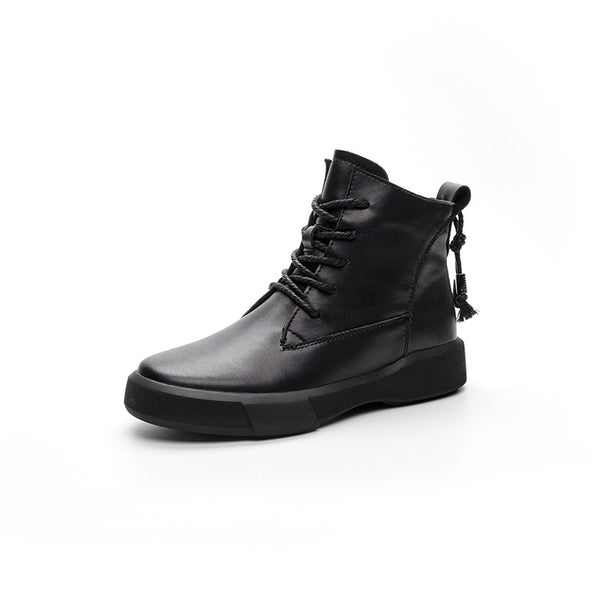Bota Martin Plana Retro para Mujer - Estilo Clásico Estudiante - Image 3