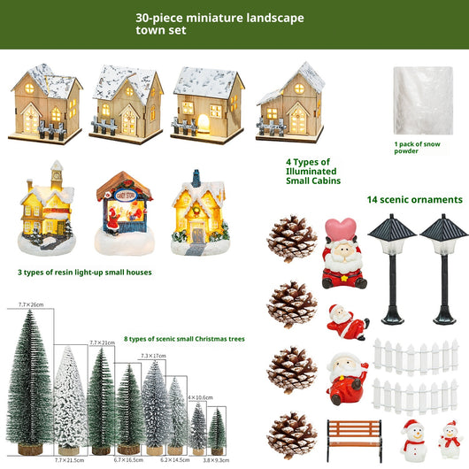 Adorno Navideño Cabaña Luminosa con Paisaje en Miniatura - Image 6