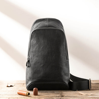 Bolsa de Pecho Vintage de Cuero Genuino Grande con Capacidad Expandible - Image 9
