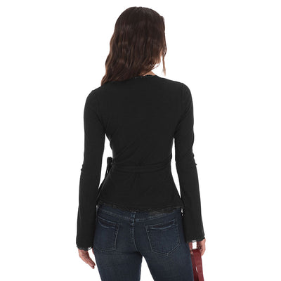 Blusa Escote en V Profundo con Cruzado Frontal y Encaje - Image 15