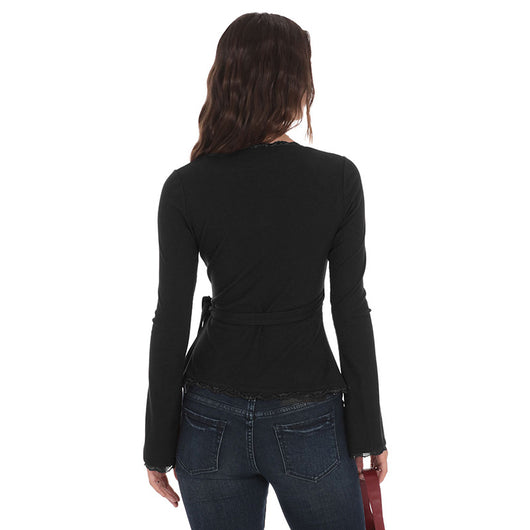 Blusa Escote en V Profundo con Cruzado Frontal y Encaje - Image 15