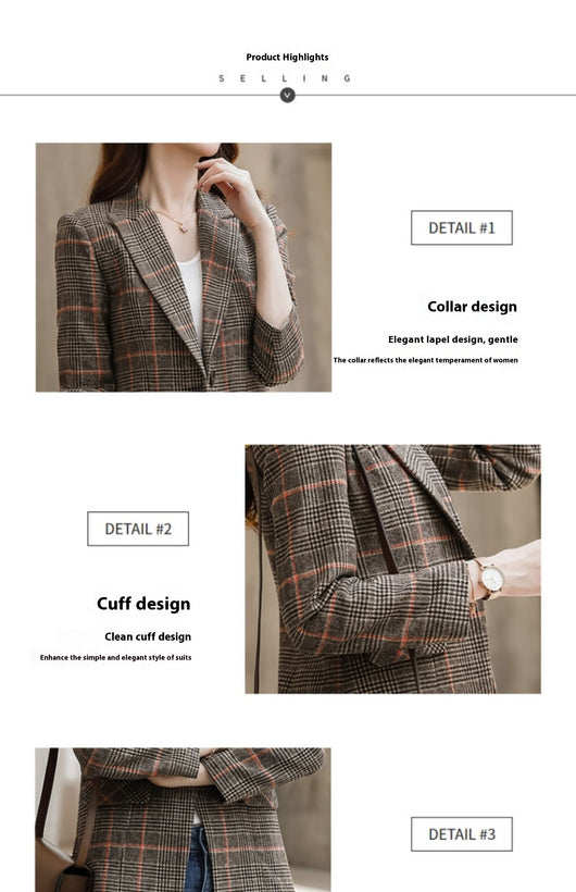 Blazer Cuadriculado Mujer con Cintura Ajustada - Image 10