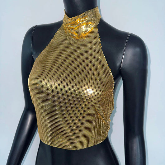 Chaleco Halter Estampado Leopardo con Lentejuelas - Image 10