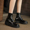 Botas Cortas de Cuero Genuino con Plataforma y Tacón Bajo - Estilo Casual Mujer