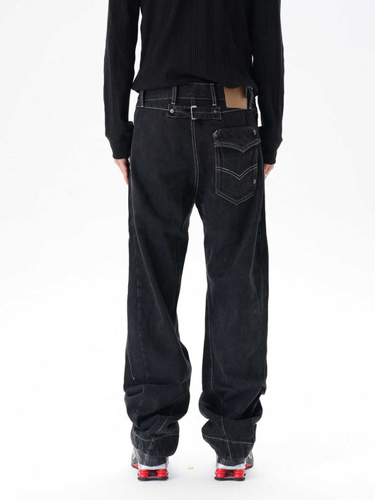 Jeans Sueltos Machete con Contraste de Color para Hombre - Image 5
