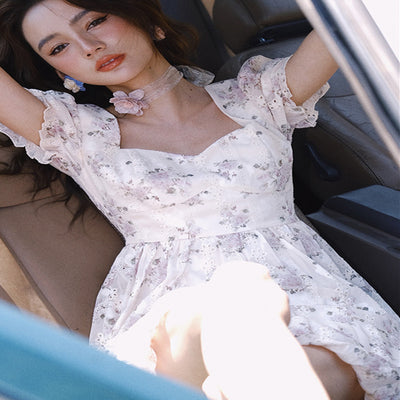 Vestido Floral Francés de Verano con Bordado Artesanal para Mujer - Image 4