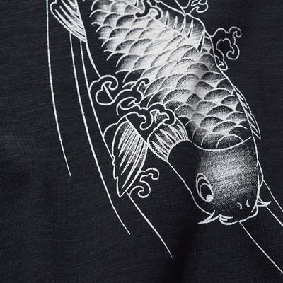 Camiseta Manga Corta Dragon Bordado Estilo Ukiyo-e - Image 4