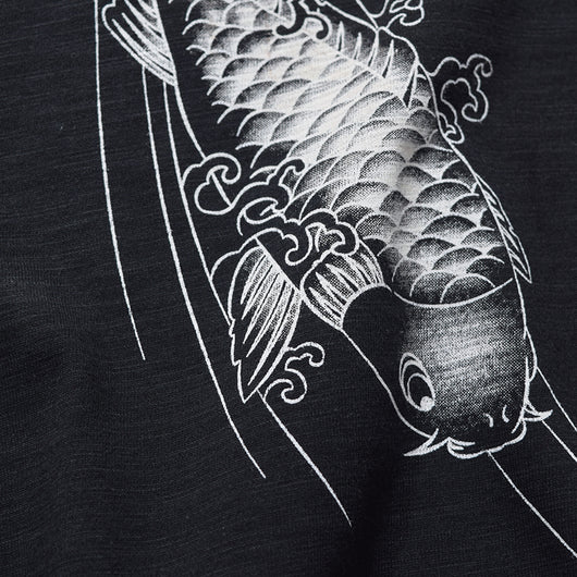 Camiseta Manga Corta Dragon Bordado Estilo Ukiyo-e - Image 4