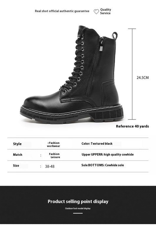 Botas Martin Altas Impermeables para Hombre Talla Grande - Otoño e Invierno - Image 15