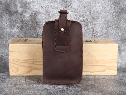 Bolsa de Cintura en Cuero Crazy Horse - Cartera Funcional para Hombre - Image 28