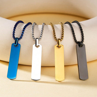 Collar Acero Titanio Pulido 3D para Hombre - Diseño Minimalista y Elegante