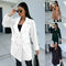 Abrigo de Lana Doble Botonadura Colores Sólidos - Moda Versátil para Mujer