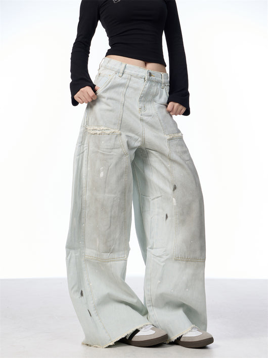 Pantalones Vaqueros Retro Sueltos Desgastados con Efecto Vintage - Image 16