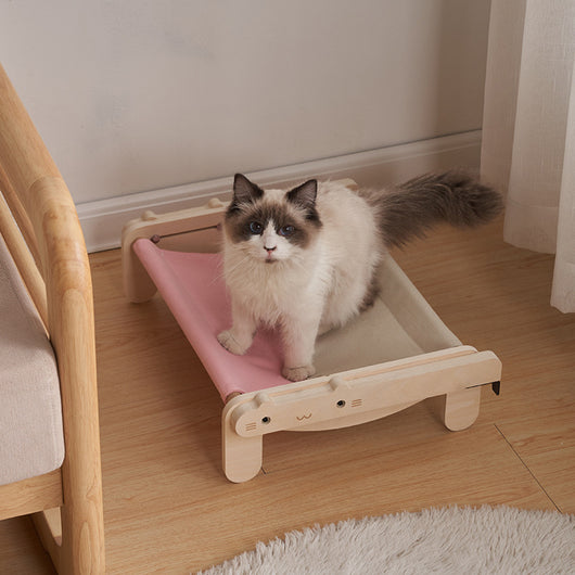 Cama de Madera Maciza para Mascotas - Diseño Versátil para Todas las Estaciones