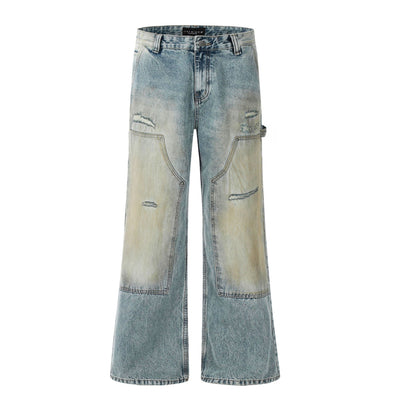 Jeans Rectos Vintage Desteñidos Estilo Americano - Image 6