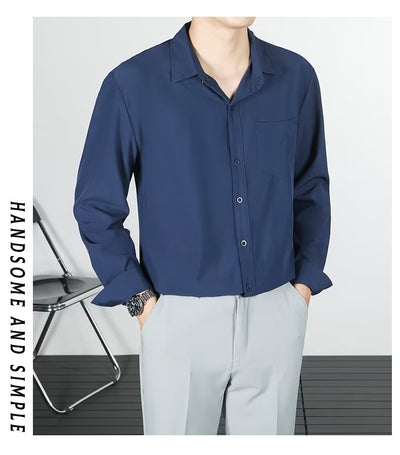 Camisa Suelta de Lino Coreana con Drapeado Elegante - Image 12