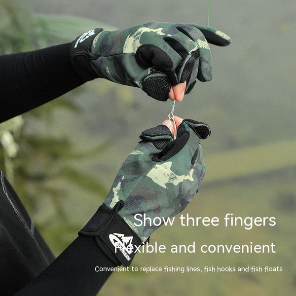 Guantes de Pesca Profesionales Invierno Dedos Expuestos Pantalla Táctil